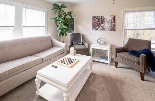 Charles City House | Cozy Bike Path House: 2 BR with Fireplace & Pet-Friendly