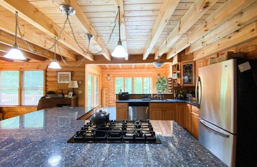 Center Conway House | Serene Mountain Getaway Cabin with Private Pool & Spa