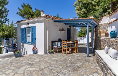 Skopelos Cottage | Private Blue Cottage with Pool in Scenic Countryside Retreat