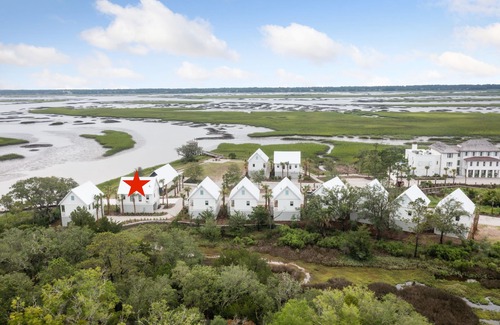 Johns Island House | Relax in The Bluebird: Creekside Bungalow with Spa Access