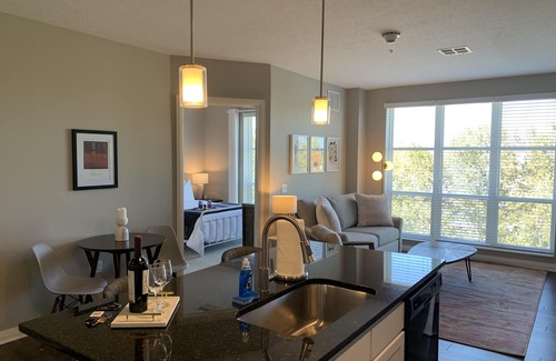 Downtown Columbus Apartment | The City View Suite | Garage Parking | Top Floor!