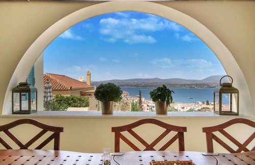 Spetses Villa | Relax in a Bamboo Swing Chair with Private Pool Access