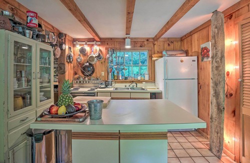 Mill River Cabin | Riverfront Retreat: Mill River Cabin with Cozy Fireplace