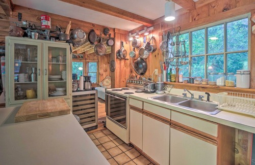 Mill River Cabin | Riverfront Retreat: Mill River Cabin with Cozy Fireplace