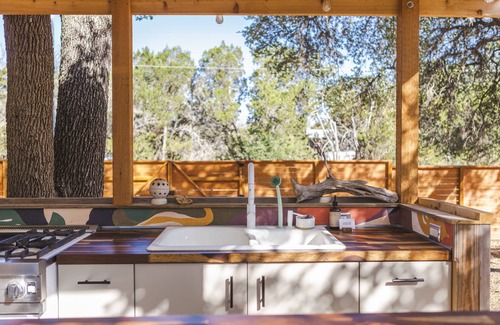 Lakeway RV Rental | Charming Glamping Retreat at The Peacock Yurt on Lake Travis