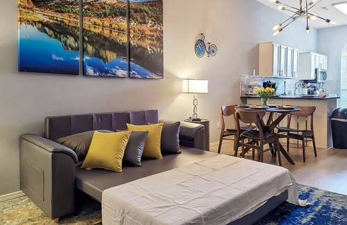 Bentonville - Fayetteville Apartment | Experience Comfort at The Stay with Fire Pit & Spa Access