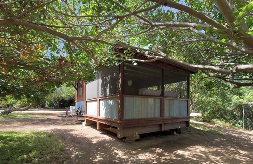 Rainbow CDP Cabin | Cozy Tiny Cabin with Open Air Sleeping Porch & Pool