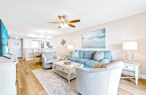Cocoa Beach Condo | Top Floor Oceanfront Condo w/ Pool, Private Balcony, & Bright Coastal Design!