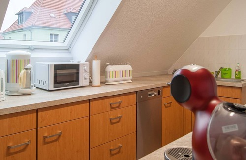 Lausa Apartment | Scenic Top Floor Apartment Near Dresdner Heide with Kitchen