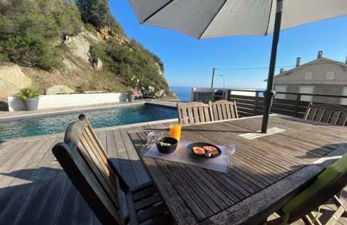 Figarella House | Top of villa with pool at the seaside