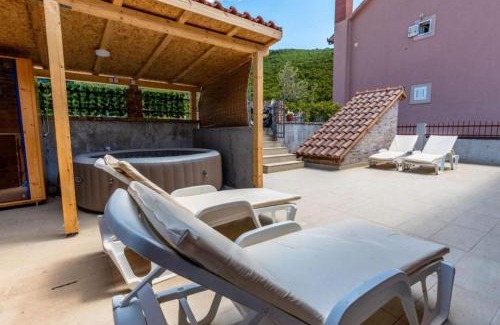 Zelenika Villa | Cozy Stone House Retreat with Hot Tub and Ocean Views