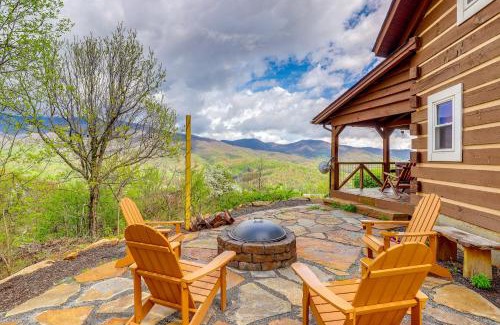 Waynesville House | Cozy Log Cabin with Game Room and Year-Round Views