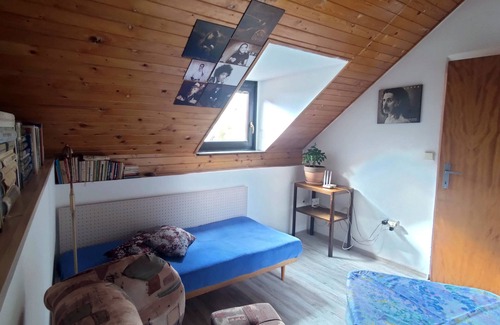Zlin House | Unique attic with garden, library, bathtub, wifi & free parking