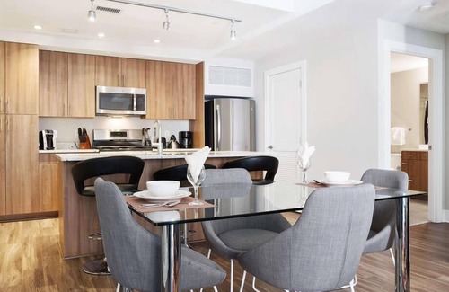 Aurora Highlands Apartment | Stylish 2BR Suite with Kitchen & Work-Friendly Space