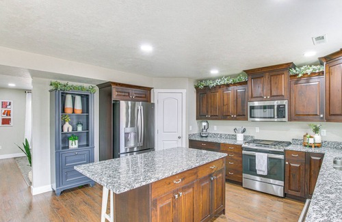 Nibley House | Mountain View Retreat with Patio and Spa Amenities