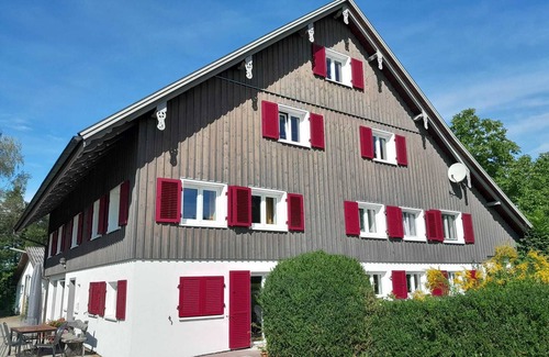 Christazhofen Apartment | Idyllic Farm Apartment in Allgäu with Pool & Fireplace