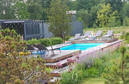 Lithuania House | Vaitų Riešutynė - Cozy Container House with Pool & Hot Tub