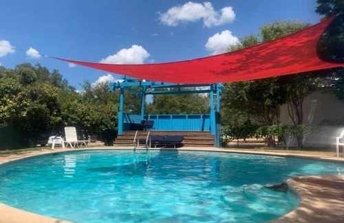 Kingsland Cabin | Valentine Lakeside Cabin: Pet-Friendly Retreat with Pool