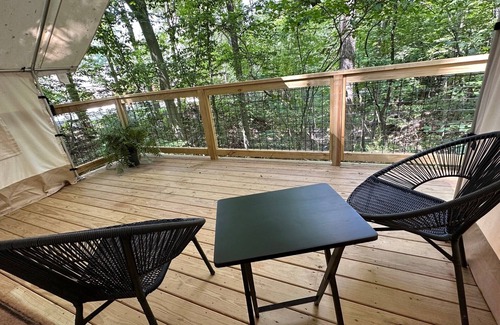Cuyahoga Falls RV Rental | Explore Valley Overlook - Glamping Tent N2 in Cuyahoga Park