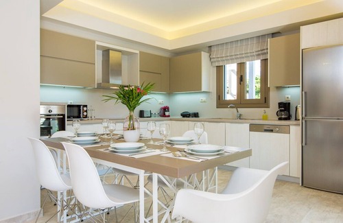 Rethymno Villa | Stylish Stay with Private Pool, Kids' Playground & Beach Access