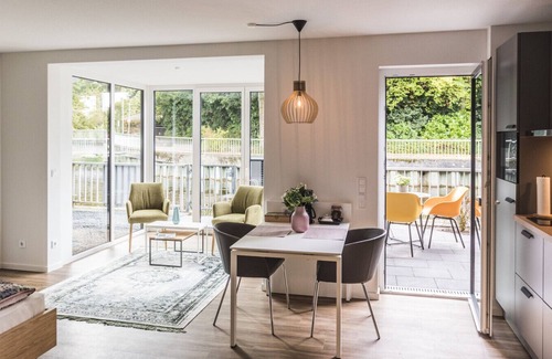 Nordhorn Apartment | "Vechte-Garten" new build with a view of the water & PP