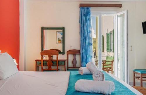 Vathy Apartment | Guest Rated 9.6: Veroni's Studio with Pool & Family Fun