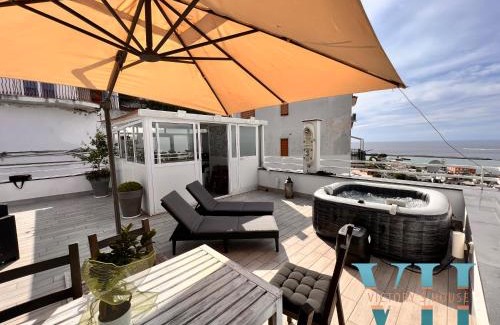Casamicciola Terme Villa | Victory's Elegant House with Rooftop Jacuzzi and Ocean View