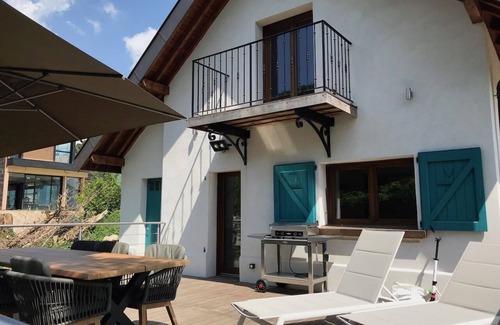 Sevrier House | Idyllic Villa Steps from Lake Annecy with Terrace & Parking