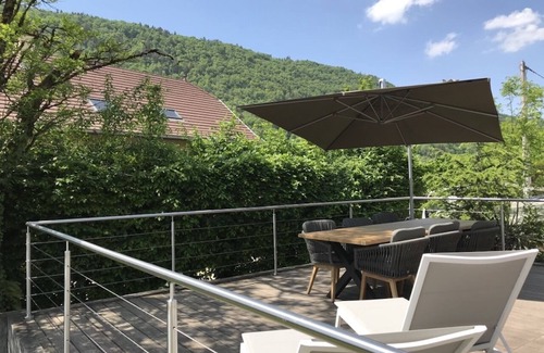 Sevrier House | Idyllic Villa Steps from Lake Annecy with Terrace & Parking