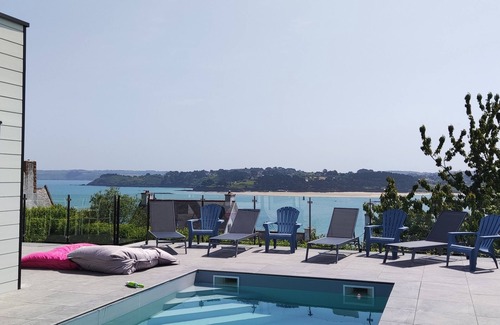 Locquirec Villa | Villa with Heated Pool & Spa, Breathtaking Ocean View