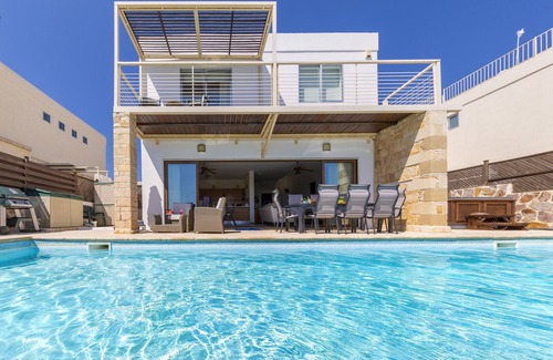 Tremithousa Villa | Villa Alesia: Oceanfront Retreat with Hot Tub for 8 Guests