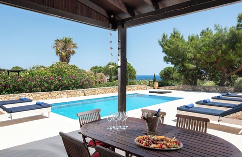 Lindos Villa | Villa Amara: Oceanfront Villa with Private Pool & Hot Tub