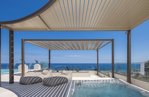 Atsipópoulon Villa | Scenic Sea Views, Pools & Spa Retreat in Rethymno City