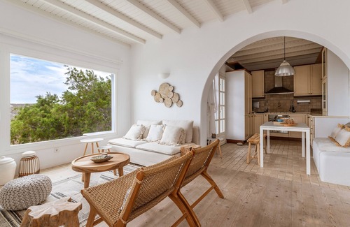 Elia Villa | Villa Calma Beach House: Oceanfront Retreat with Private Terrace