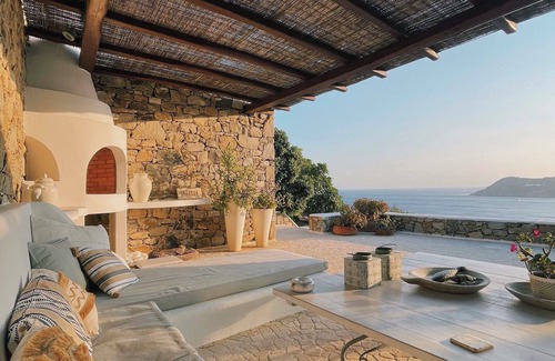 Elia Villa | Villa Calma Beach House: Oceanfront Retreat with Private Terrace