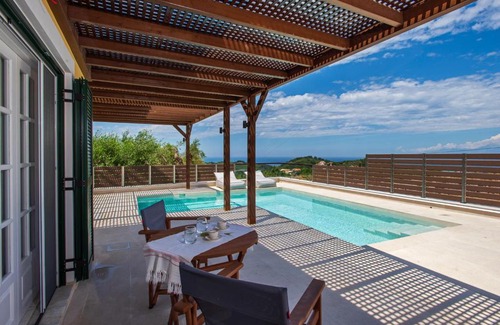 Peroulion Villa | Villa Corfu Melody: Oceanfront Oasis with Pool & High Ratings