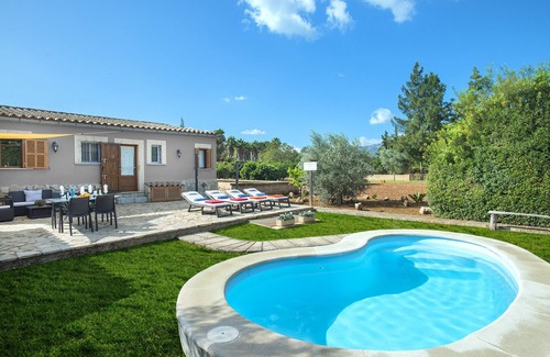 Campanet Villa | Villa Garreta: Rustic Retreat with Pool and Spa Access