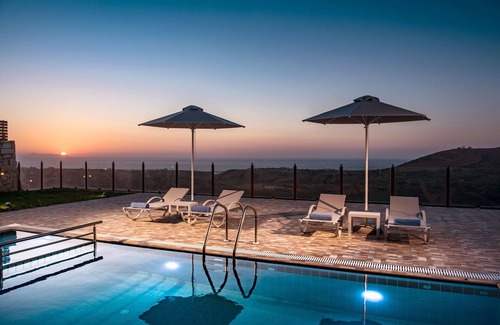 Geropotamos Villa | Villa Giasemi: Oceanfront Oasis with Private Pool & Spa
