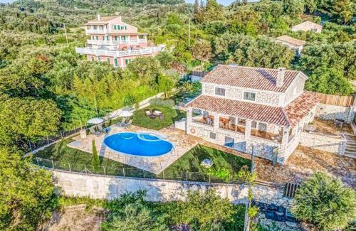 Termenades Villa | Villa Irida Garden: Family-Friendly Retreat with Ocean Views