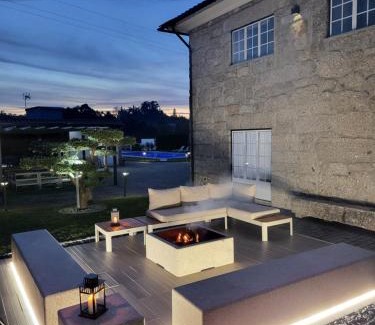 Povoa de Lanhoso House | Villa Moura: Poolside Retreat with Ocean Views & Hot Tub