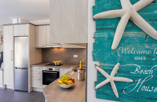 Klimno Villa | Villa Oasis: Seaview Retreat with Pool and Outdoor Kitchen