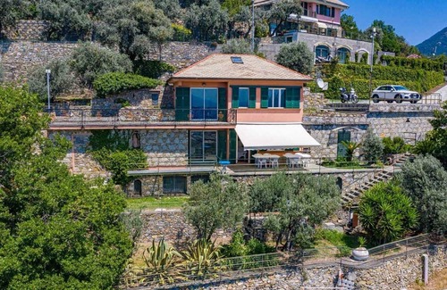 Recco Villa | Villa Maria Pia: Poolside Retreat with Ocean Views in Recco