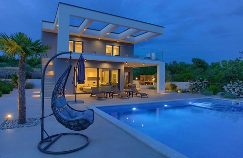 Skrbcici House | Villa QUADRA: Heated Pool & Ocean View, 10/10 Rated