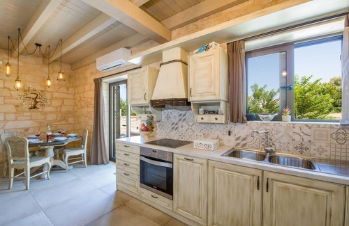 Kato Stalos Villa | Villa Sirocos: Private Eco Pool Steps from the Beach