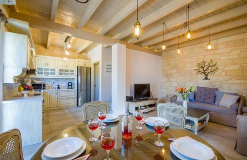 Kato Stalos Villa | Villa Sirocos: Private Eco Pool Steps from the Beach