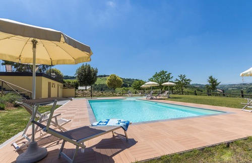Fermo Villa | Villa Soffio: Scenic Hillside Retreat with Pool Near Coast