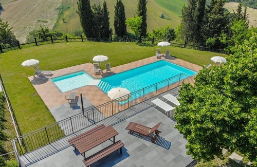 Fermo Villa | Villa Soffio: Scenic Hillside Retreat with Pool Near Coast
