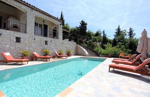 Saint-Jeannet Villa | Serene Villa with Ocean View and Private Pool Retreat