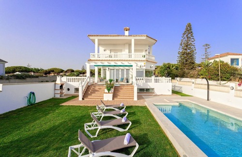 Chiclana de la Frontera Villa | Beachfront Villa with Pool and Spa at La Barrosa