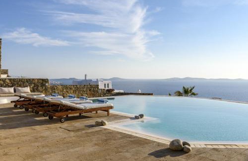 Agios Stefanos Villa | Villa Yasmina: Oceanfront Retreat with Top Guest Ratings